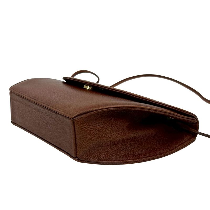 Saint Laurent Yves YSL Logo Leather Shoulder Bag
