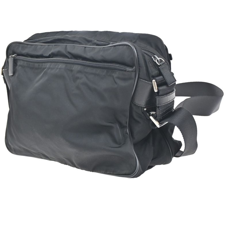 Prada Tessuto Shoulder Bag Black Nylon Leather