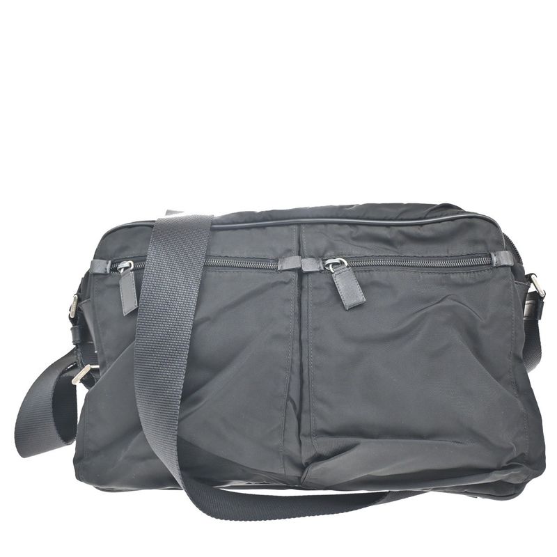 Prada Tessuto Shoulder Bag Black Nylon Leather