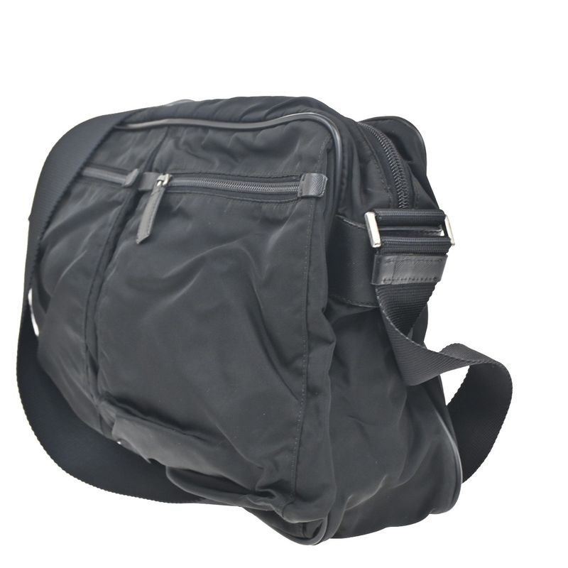 Prada Tessuto Shoulder Bag Black Nylon Leather