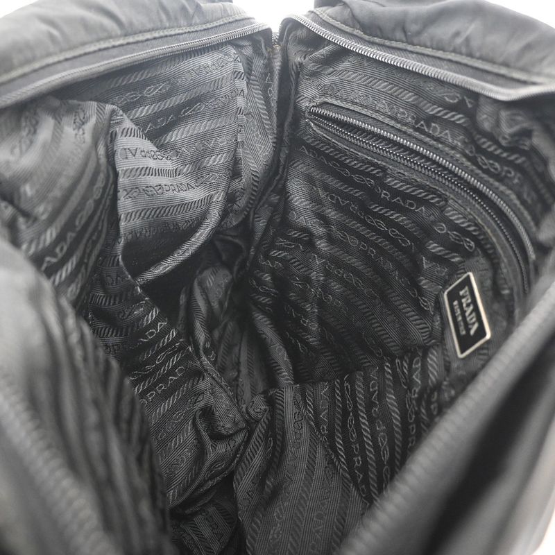 Prada Tessuto Shoulder Bag Black Nylon Leather