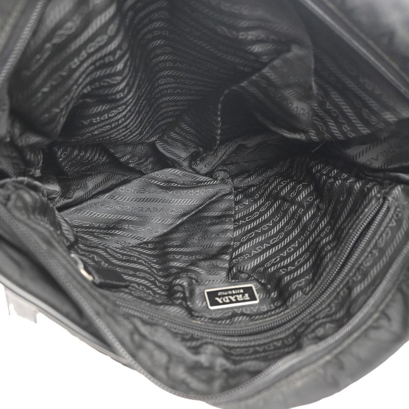 Prada Tessuto Shoulder Bag Black Nylon Leather