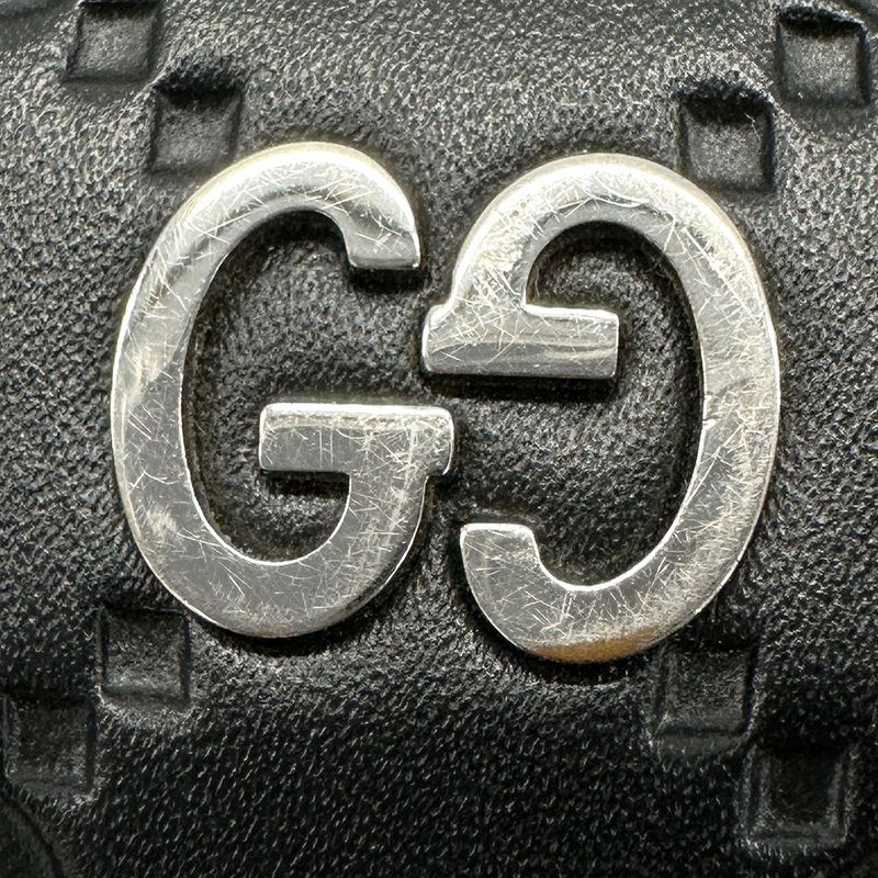 Gucci Wallet Durian Guccissima Leather Black Round