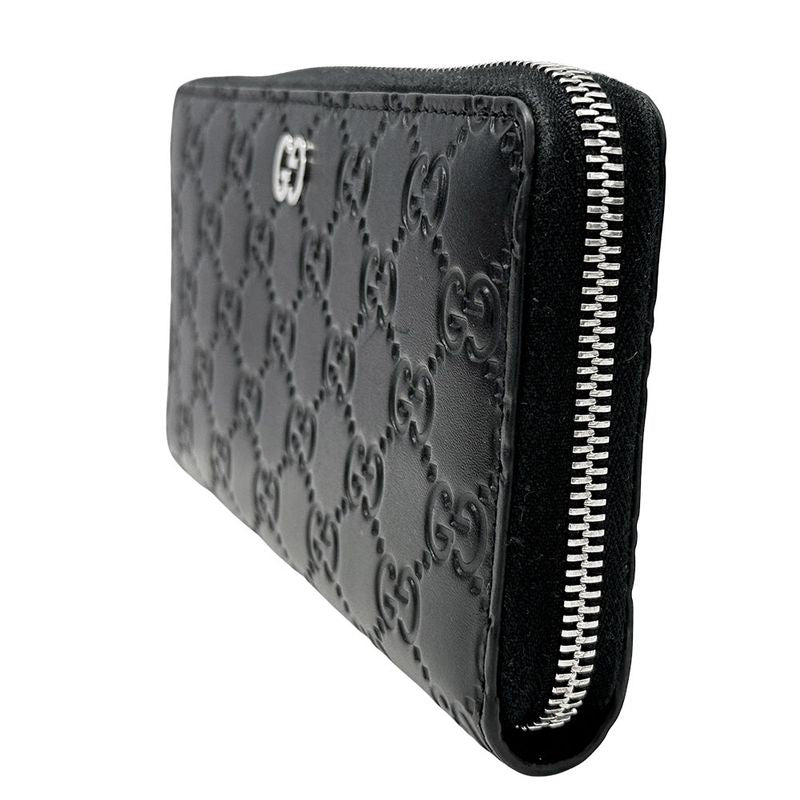 Gucci Wallet Durian Guccissima Leather Black Round