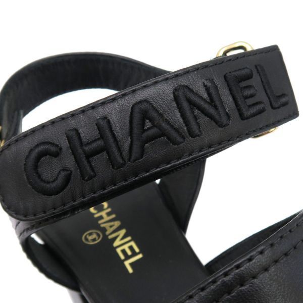 Chanel Sandals Leather Black