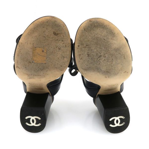 Chanel Sandals Leather Black