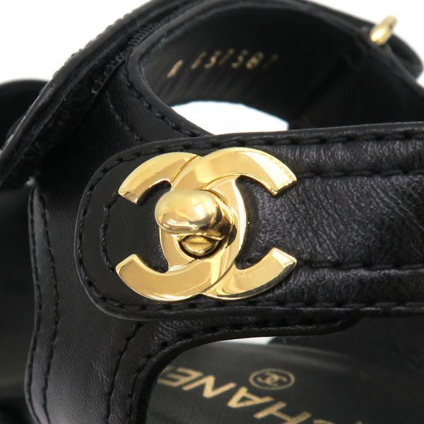 Chanel Sandals Leather Black