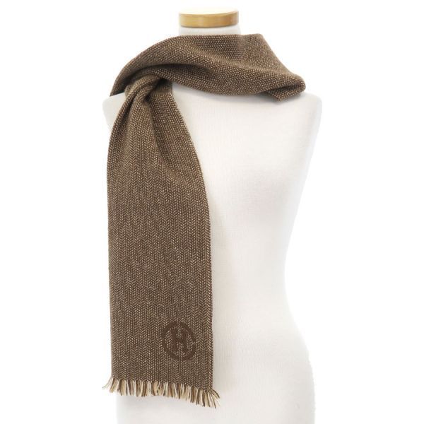 Hermes Scarf Cashmere Brown