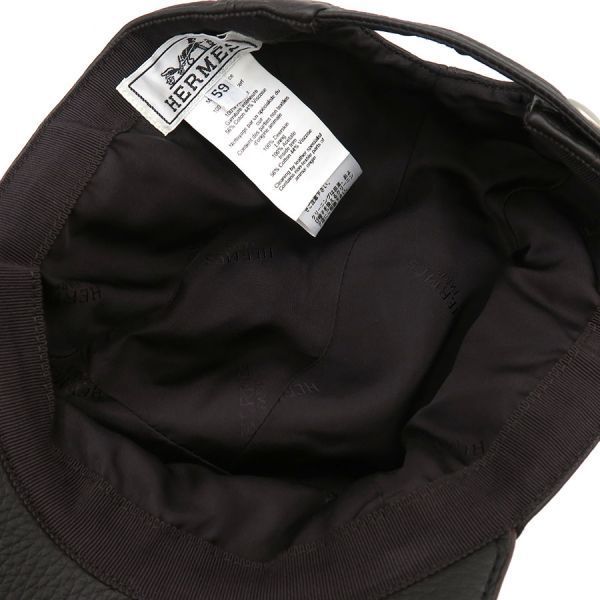 Hermes Leather Cap Cotton Brown
