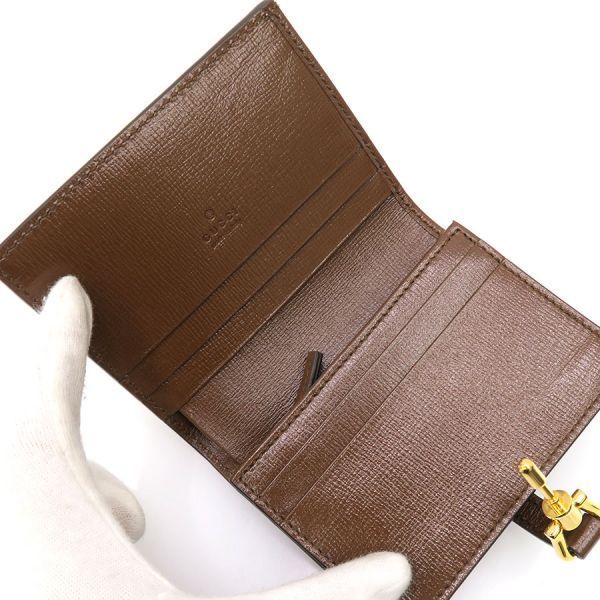 Gucci Compact Wallet Leather Beige