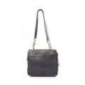 Chanel Shoulder Bag Triple CC Logo Black Leather Coco Tote