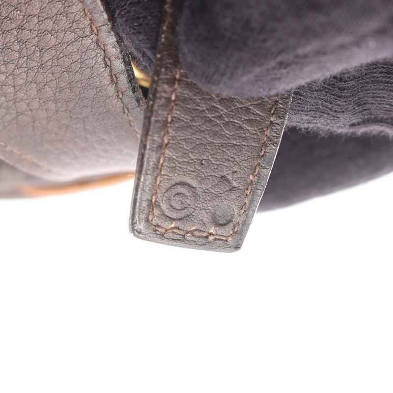 Hermes Shoulder Bag Bardo Golf Ebene Leather Ebene Brown
