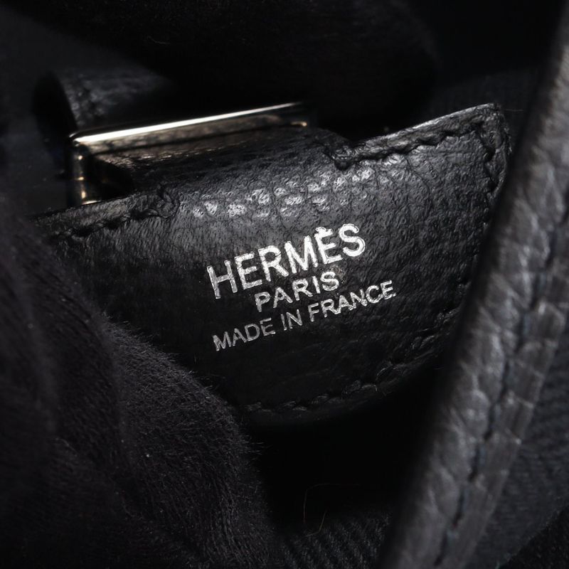 Hermes Shoulder Bag Sac Colorado GM Black Leather Canvas Ado Gm Shoulder Bag
