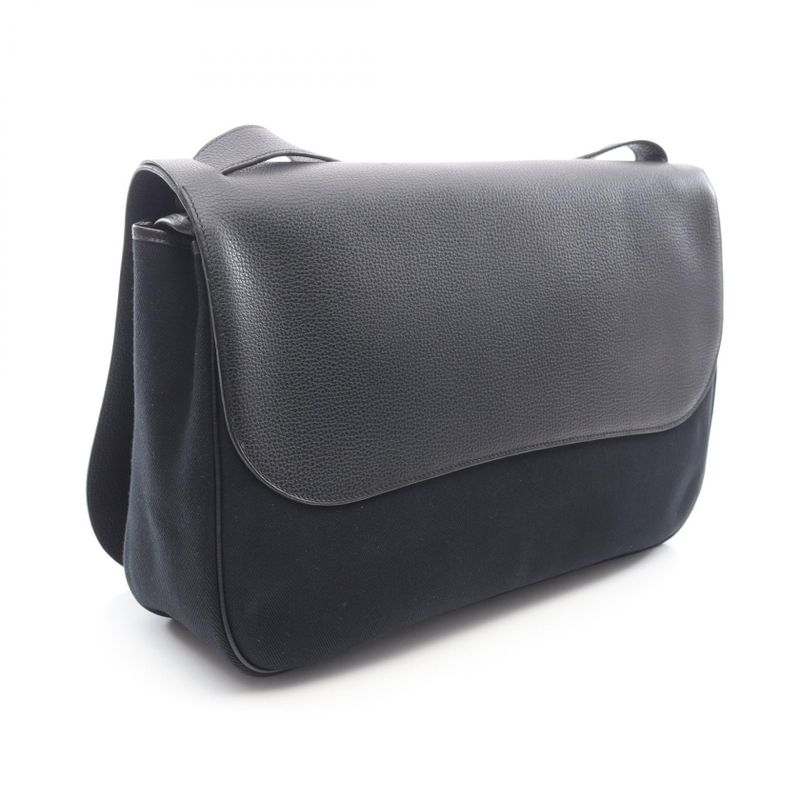 Hermes Shoulder Bag Sac Colorado GM Black Leather Canvas Ado Gm Shoulder Bag