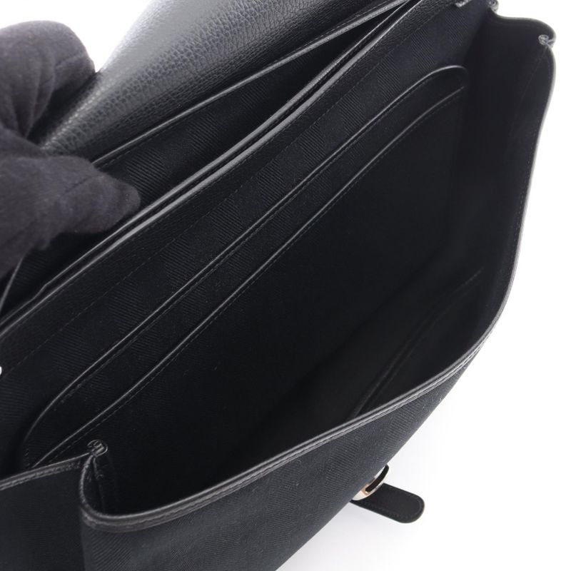 Hermes Shoulder Bag Sac Colorado GM Black Leather Canvas Ado Gm Shoulder Bag