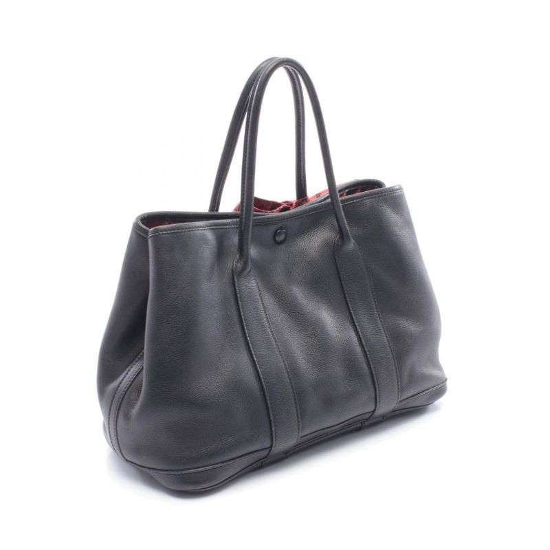 Hermes Tote Garden Twill TPM Black Leather