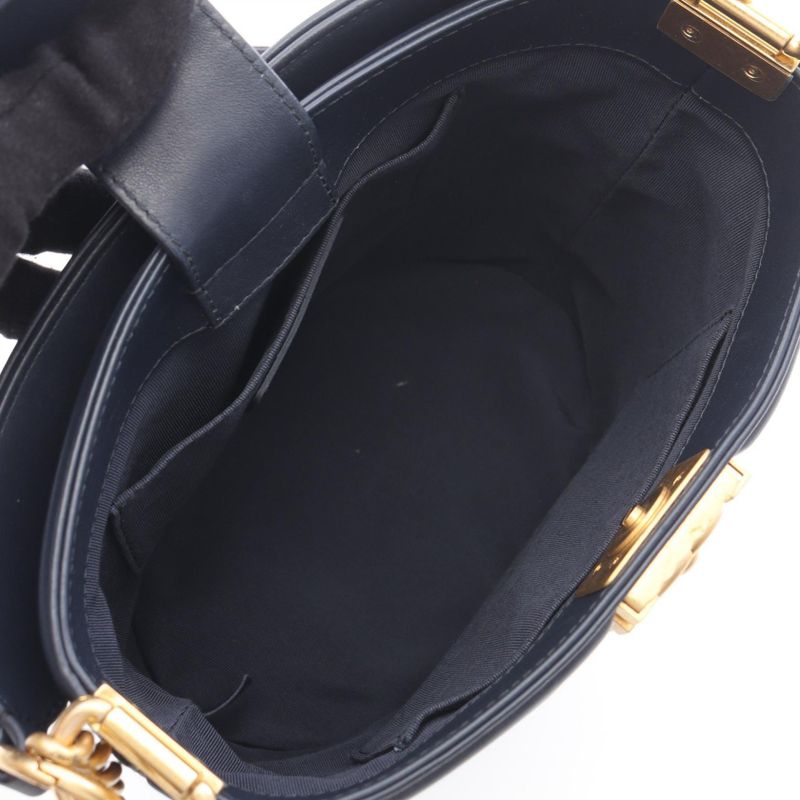 Chanel Shoulder Bag Navy Lambskin