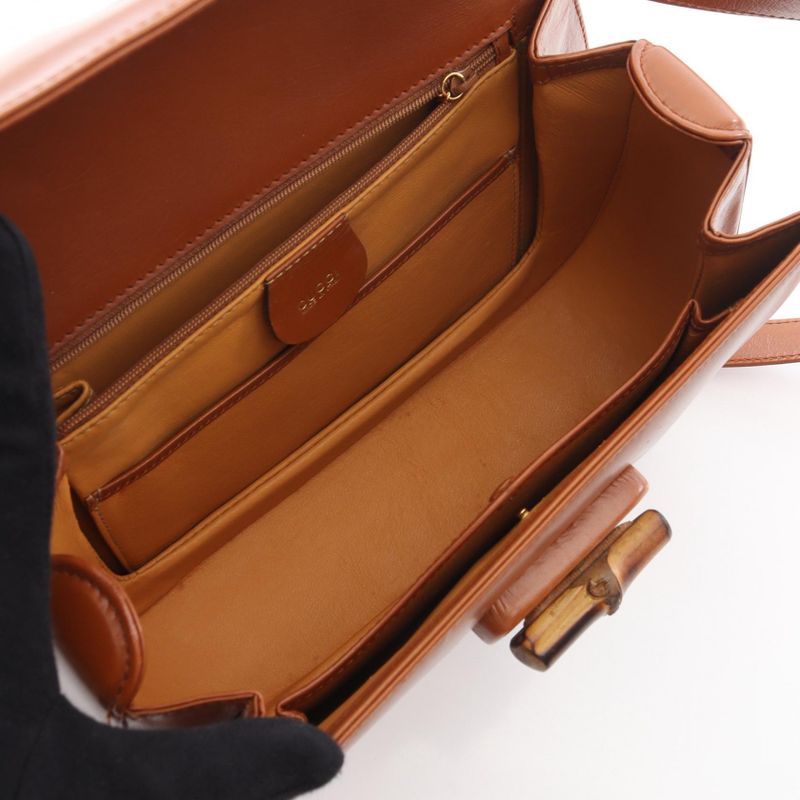 Gucci Handbag Bamboo 000 Camel Leather 2-Way