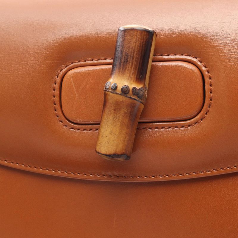 Gucci Handbag Bamboo 000 Camel Leather 2-Way