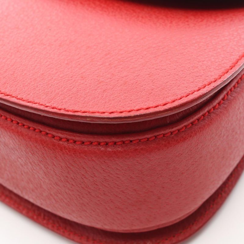 Gucci Handbag Bamboo 001 188 Red Leather 2-Way