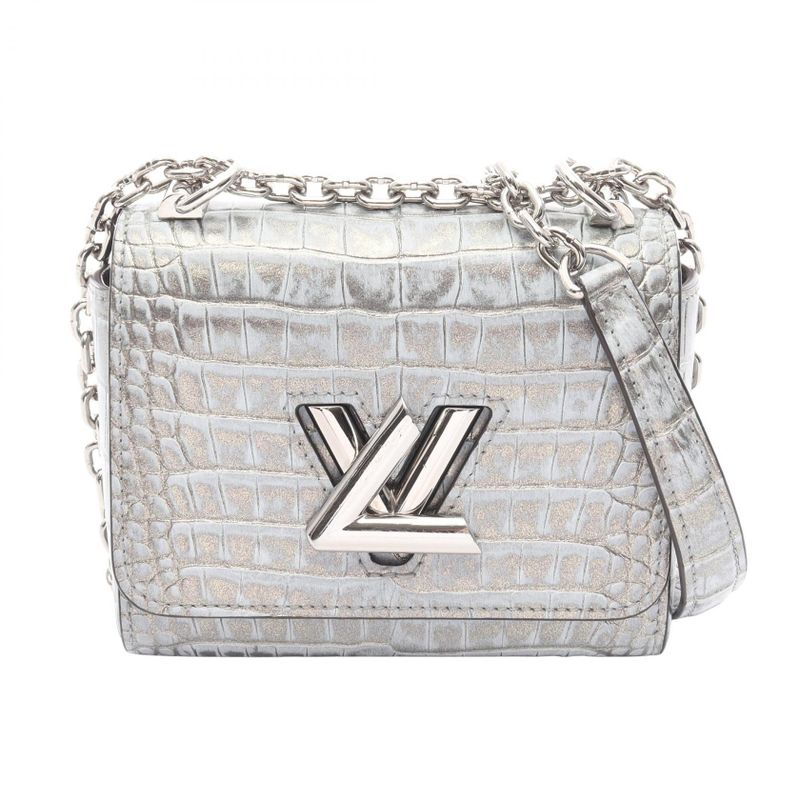 Louis Vuitton Shoulder Bag Twist Mini Blue Silver Leather