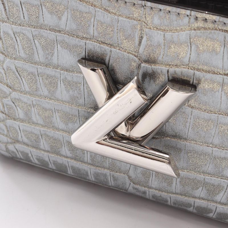 Louis Vuitton Shoulder Bag Twist Mini Blue Silver Leather