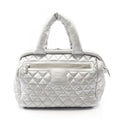 Chanel Coco Cocoon Silver Leather Boston Bag