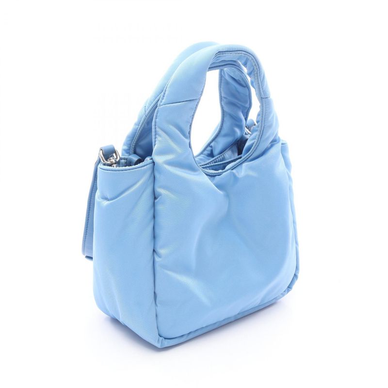 Prada Handbag Padded Light Blue Leather 2-Way