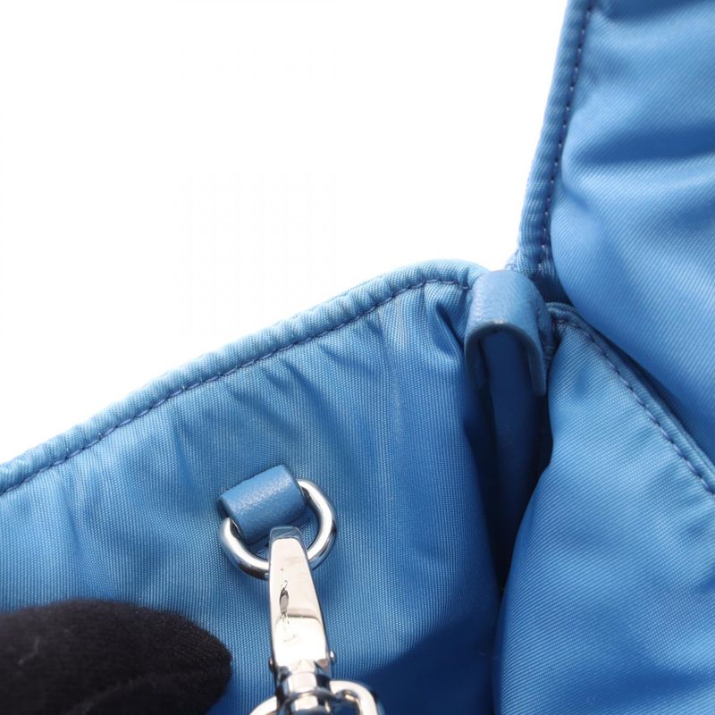 Prada Handbag Padded Light Blue Leather 2-Way