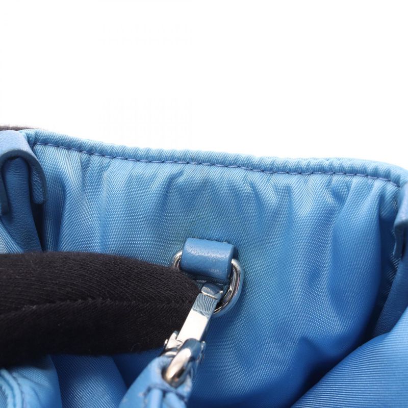 Prada Handbag Padded Light Blue Leather 2-Way