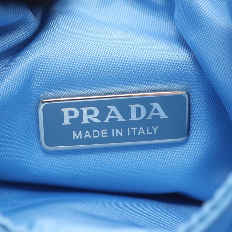 Prada Handbag Padded Light Blue Leather 2-Way