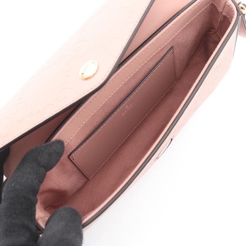 Gucci Shoulder Bag GG Super Mini Pink Leather