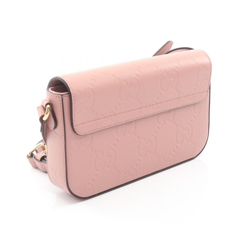 Gucci Shoulder Bag GG Super Mini Pink Leather