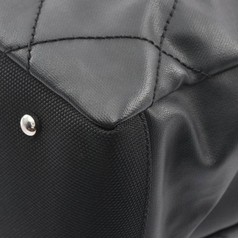 Chanel Tote Paris Biarritz GM Black Canvas Leather