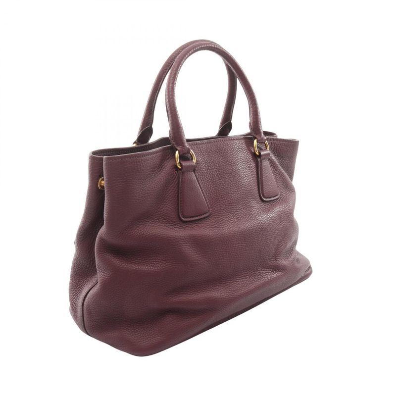 Prada Tote Vitello Daino Burgundy Leather 2-Way
