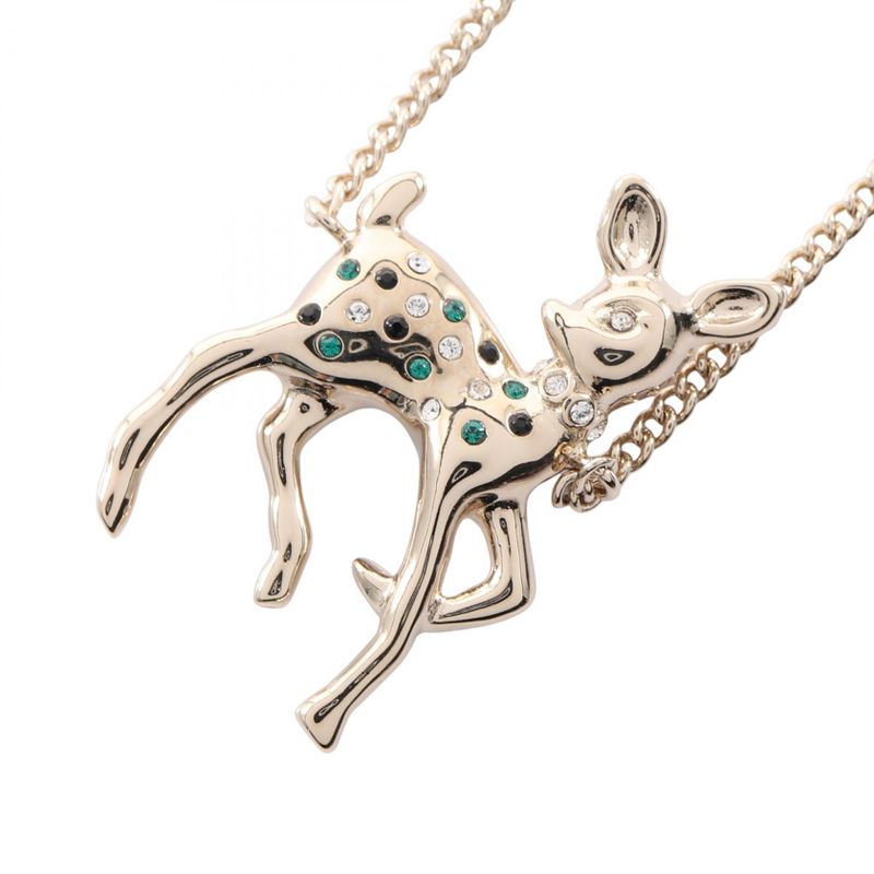 Chanel Necklace Earrings Gift CC Logo Bambi Gold White Green