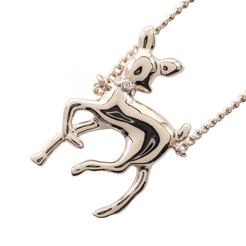Chanel Necklace Earrings Gift CC Logo Bambi Gold White Green