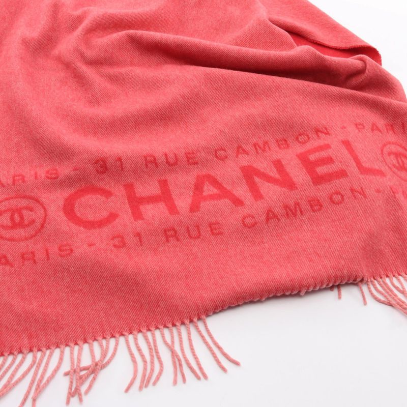 Chanel Shawl Cashmere Red
