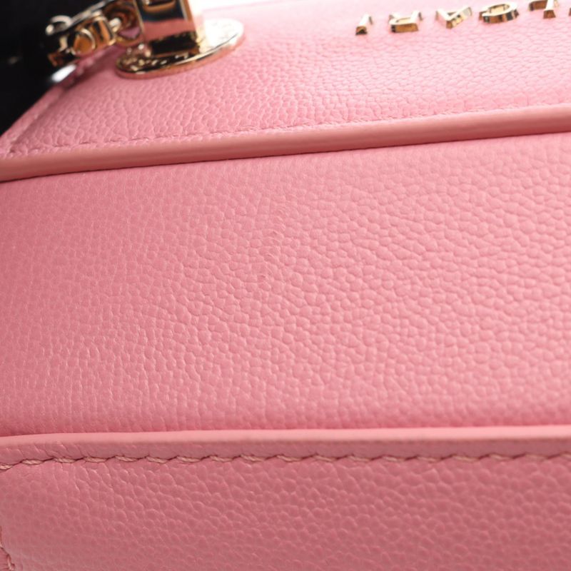 Bvlgari Handbag Serpenti Box Pink Leather Vanity 2-Way Chain
