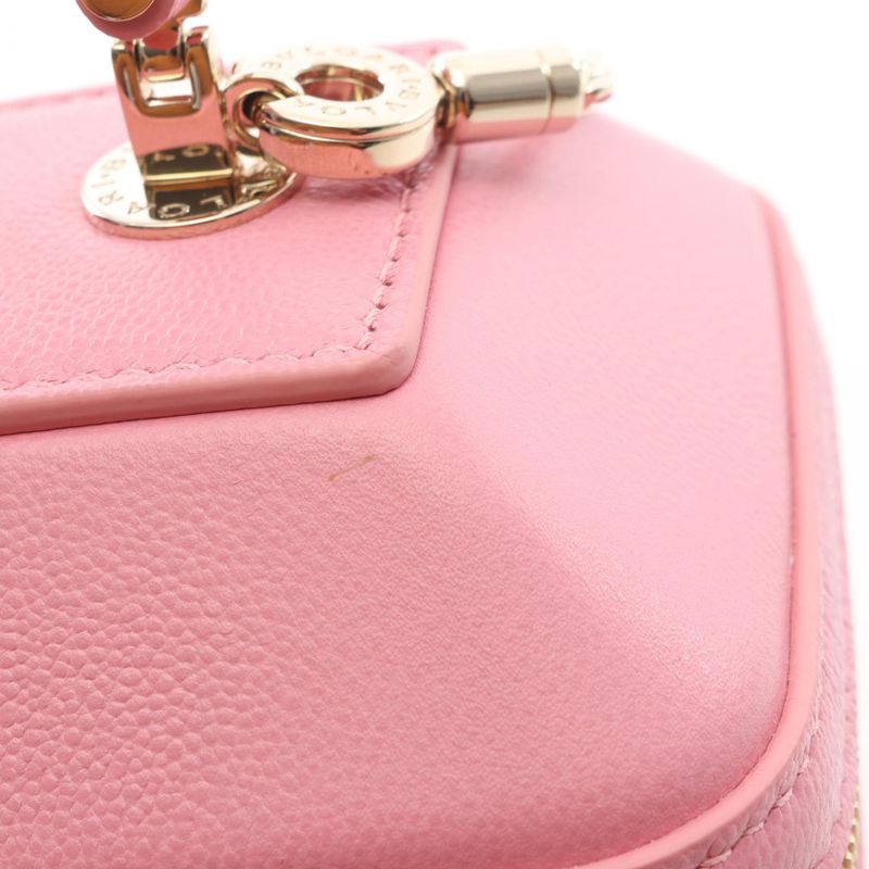 Bvlgari Handbag Serpenti Box Pink Leather Vanity 2-Way Chain
