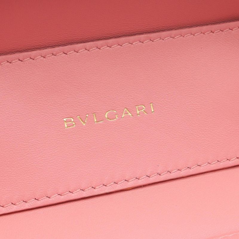 Bvlgari Handbag Serpenti Box Pink Leather Vanity 2-Way Chain