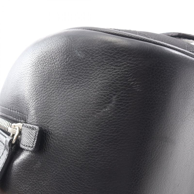 Dior Tote Cannage Black Canvas Leather D Buckle Boston Bag