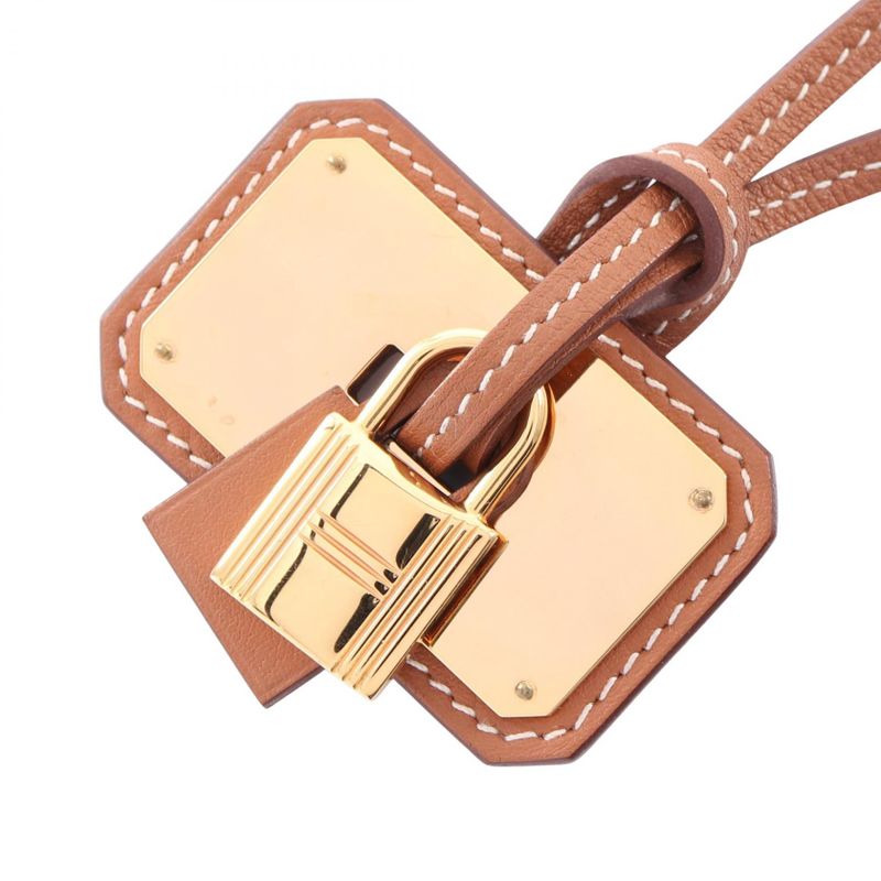 Hermes Necklace O'Kelly GM Leather Gold Brown