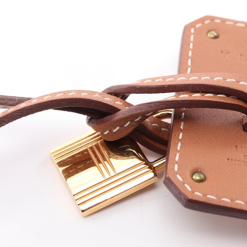 Hermes Necklace O'Kelly GM Leather Gold Brown