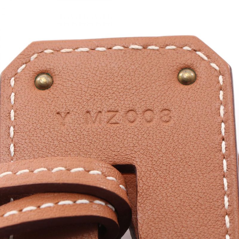 Hermes Necklace O'Kelly GM Leather Gold Brown