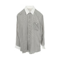 Celine Triomphe Embroidery Silk Cotton Shirt Gray White
