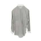 Celine Triomphe Embroidery Silk Cotton Shirt Gray White