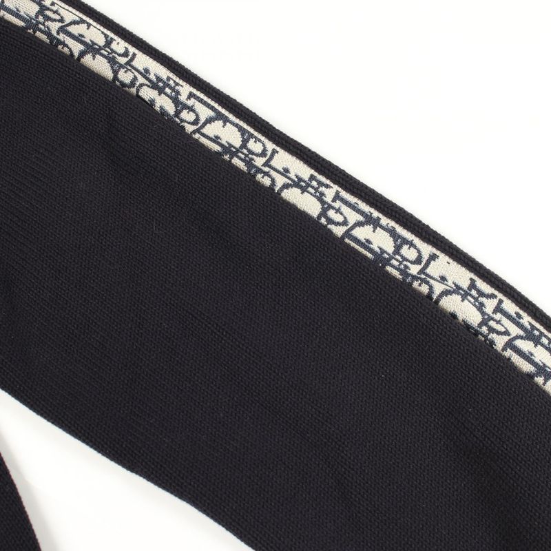 Dior Knit Cotton Silk Sweater Navy Beige