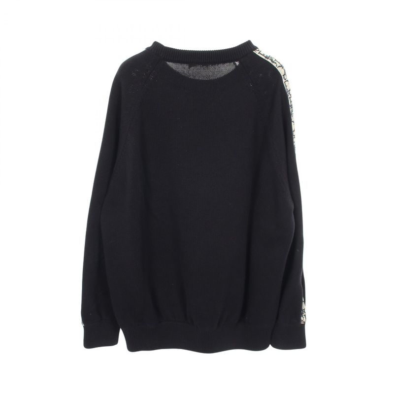 Dior Knit Cotton Silk Sweater Navy Beige