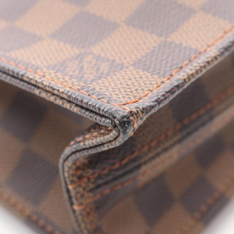 Louis Vuitton Tote Sac Plat Canvas Leather Ebene Brown